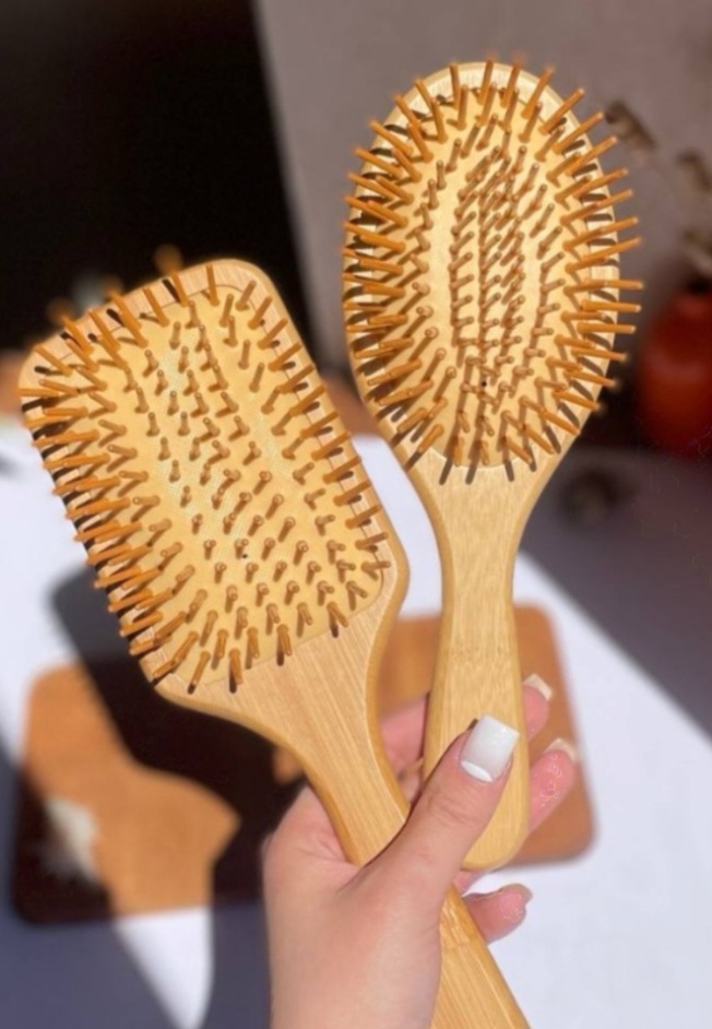 برس چوبی بامبو سایز بزرگ مدل مستطیلی